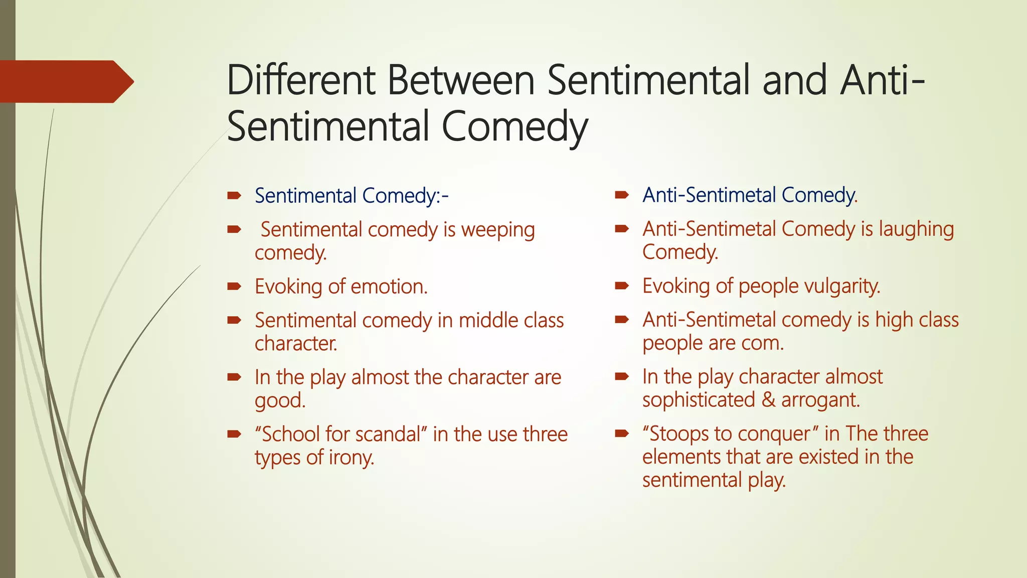 Presentation anti sentimental comedy | PPTX