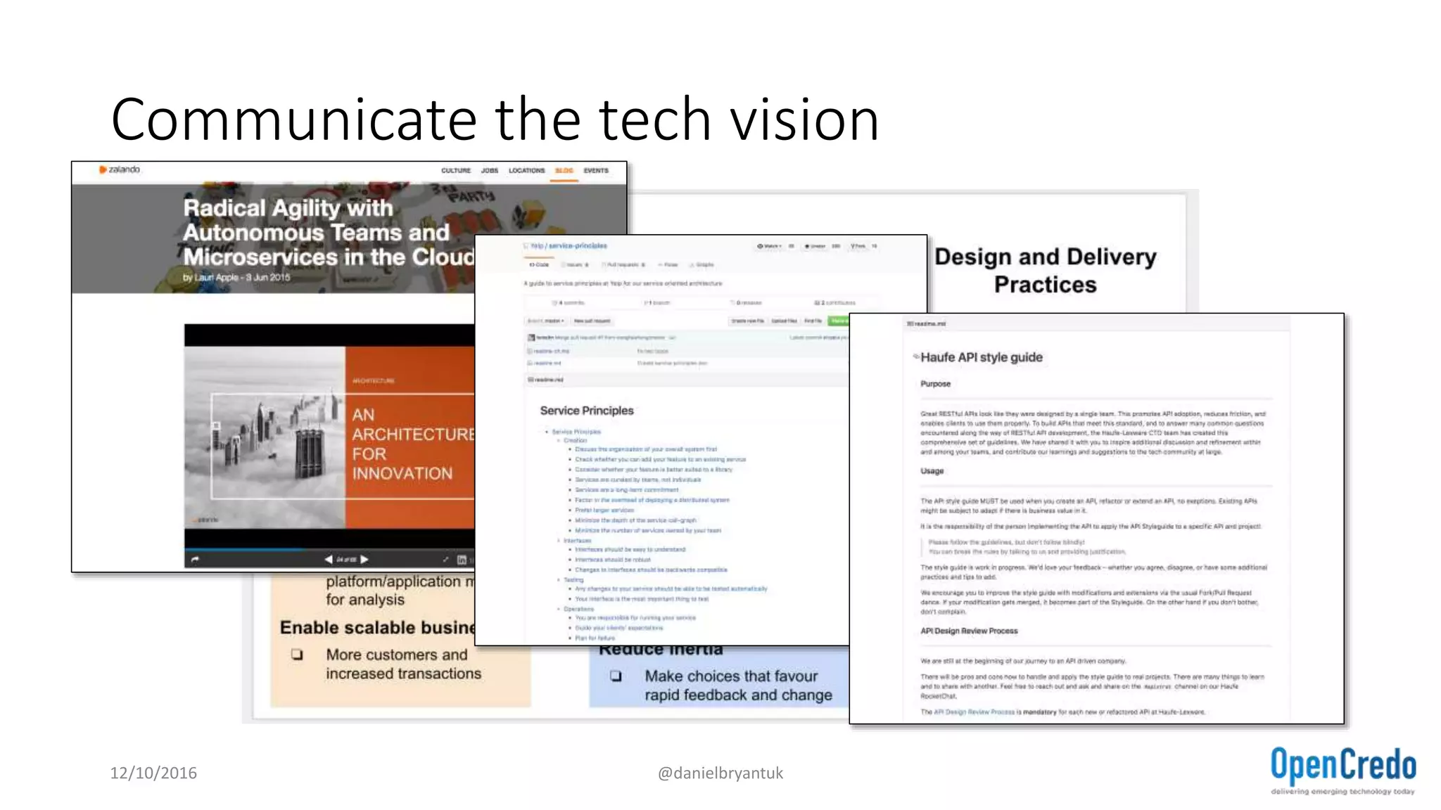 Communicate the tech vision
12/10/2016 @danielbryantuk
 