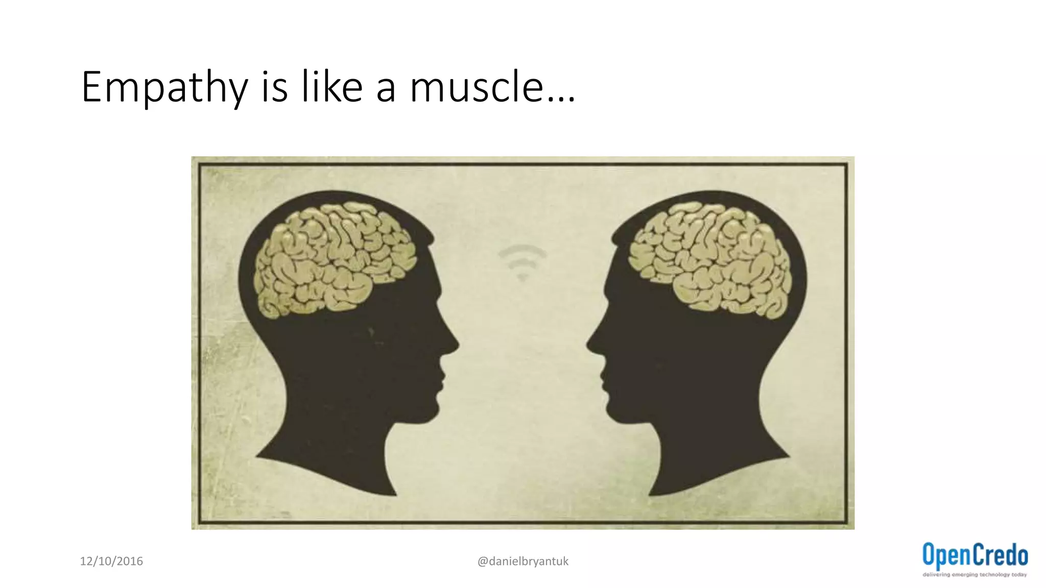 Empathy is like a muscle…
12/10/2016 @danielbryantuk
 