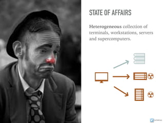 ixchelruiz
STATE OF AFFAIRS
Heterogeneous collection of
terminals, workstations, servers
and supercomputers.
 