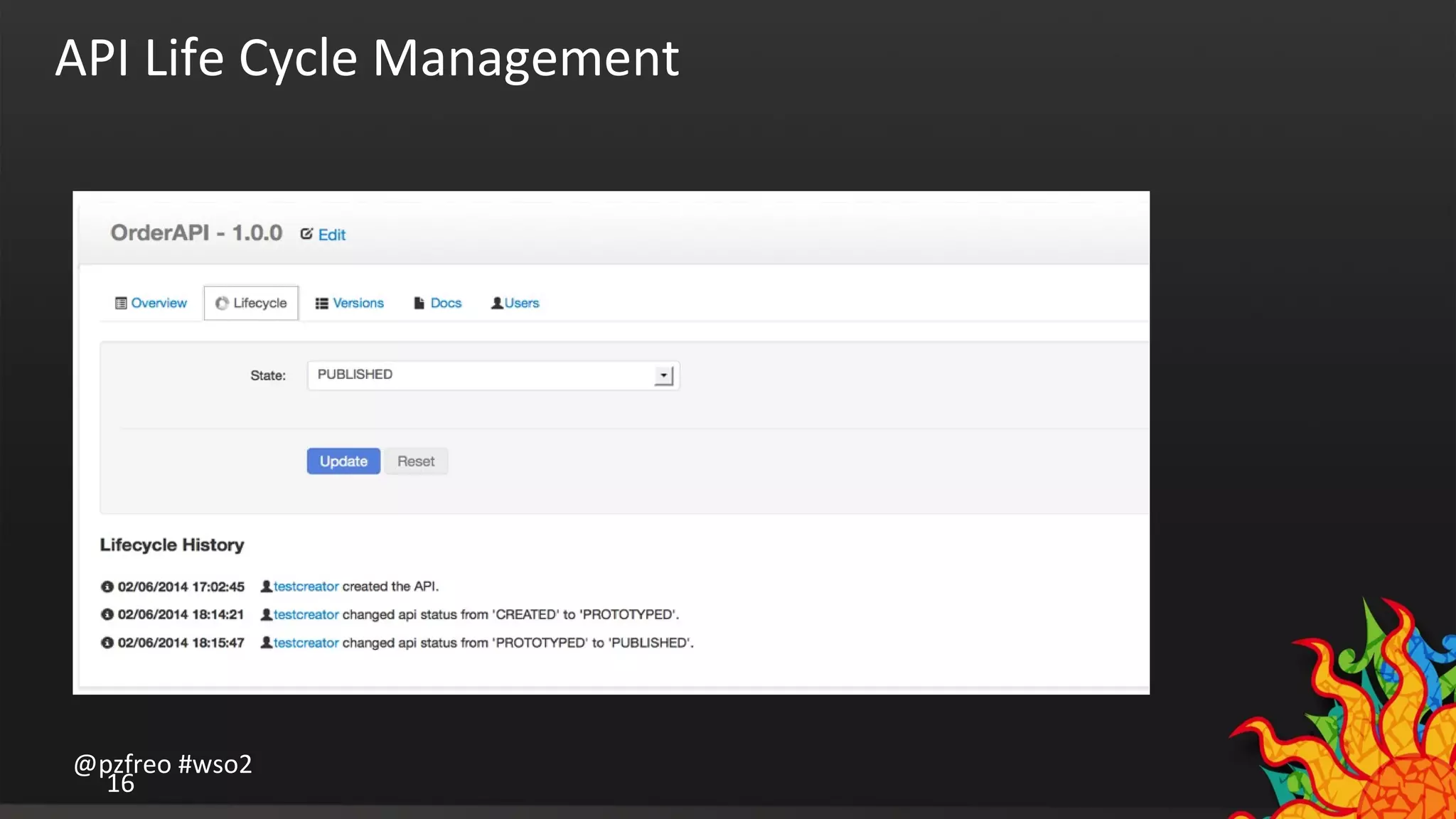 API Life Cycle Management 
@pzfreo #wso2 
16 
 