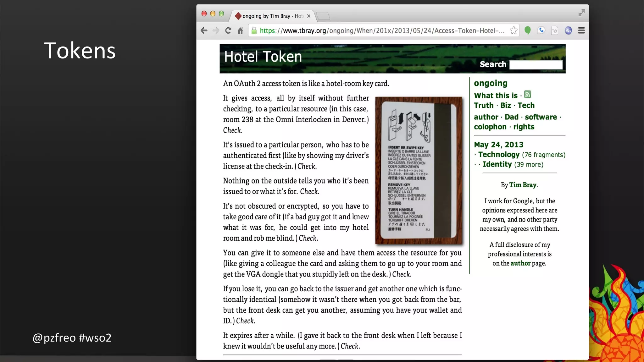 Tokens 
@pzfreo #wso2 
 