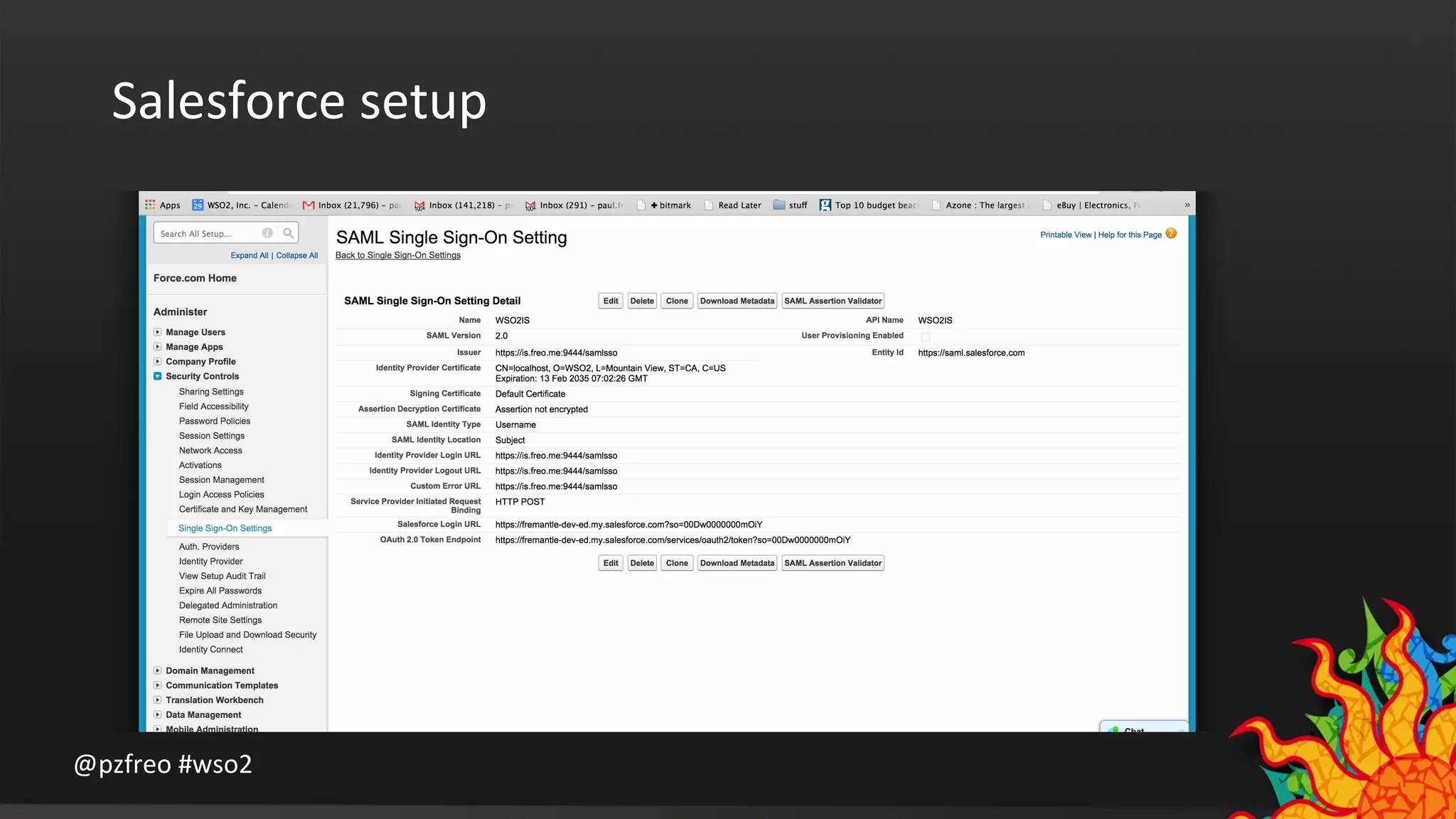 Salesforce setup 
@pzfreo #wso2 
 