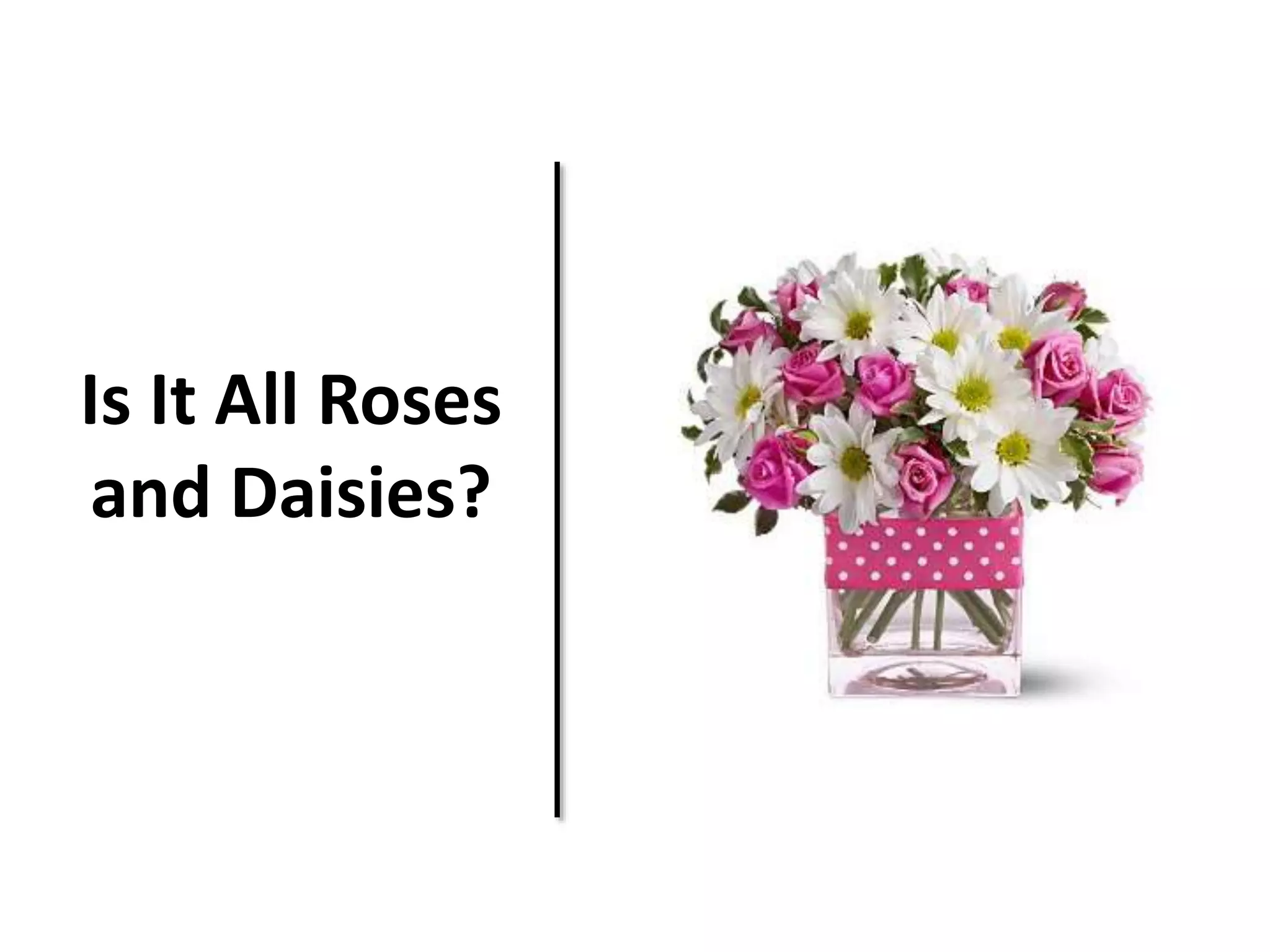 Is It All Roses 
and Daisies? 
 