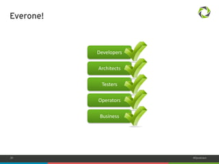 39 #Dynatrace 
Everone! 
Developers 
Architects 
Testers 
Operators 
Business 
 