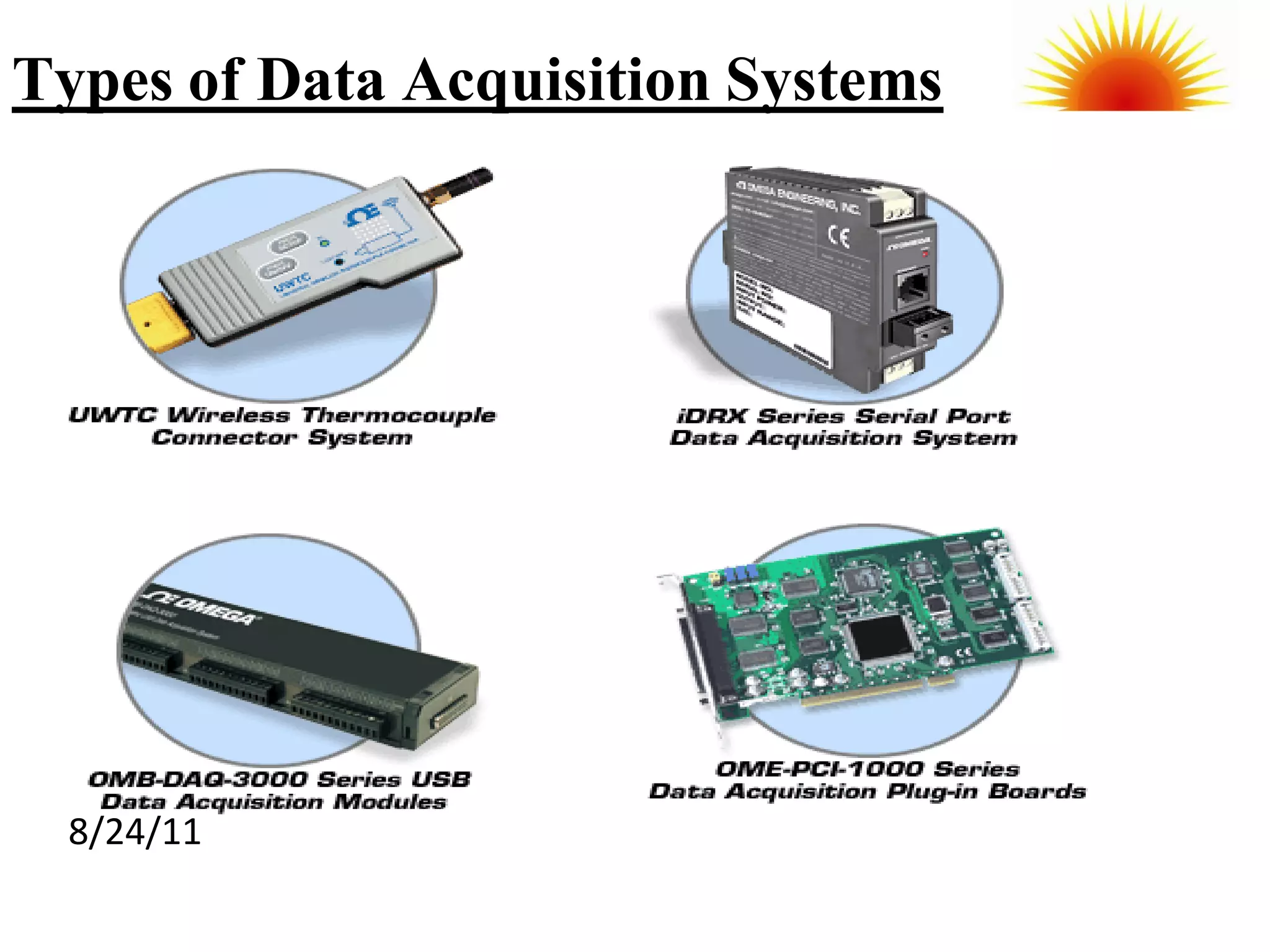 Types of Data Acquisition Systems




 8/24/11
 