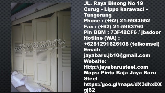 0812 9162 6108 JBS Harga  Pintu  Garasi  Sliding Tangerang 