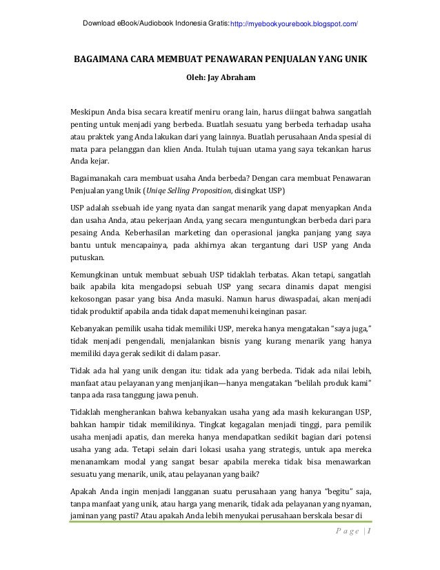 Jay Abraham How To Create A Unique Selling Proposition