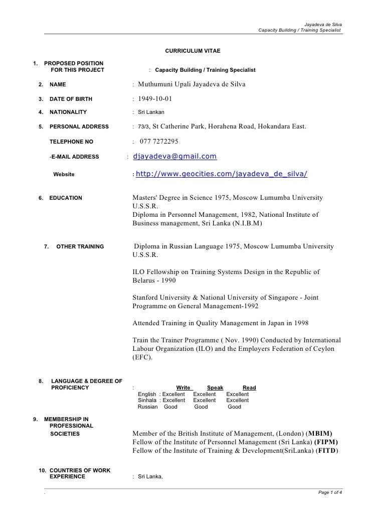 cv templates doc in sri lanka jayadeva de silva management consultant cv templates doc in sri lanka jayadeva de silva management consultant