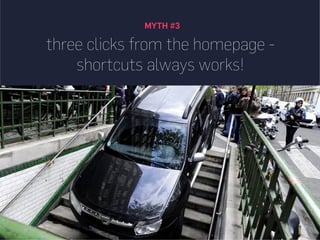 MYTH #3
three clicks from the homepage -
shortcuts always works!
 
