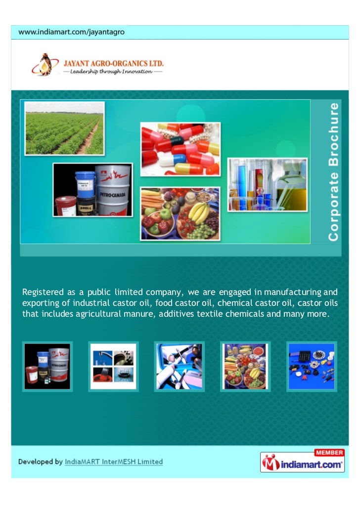 Jayant Agro Organics Limited, Mumbai, Castor Oils
