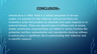 Reflex and complex animal behavior. Msc. Zoology. | PPTX