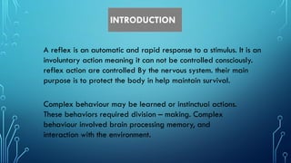 Reflex and complex animal behavior. Msc. Zoology. | PPTX