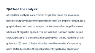 TRANSISTOR BIASING-NEED FOR BIASING,THE OPERATING POINT,LOAD LINE ...