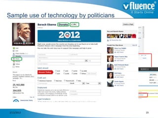 Sample use of technology by politicians




2/13/2012                                 19
 