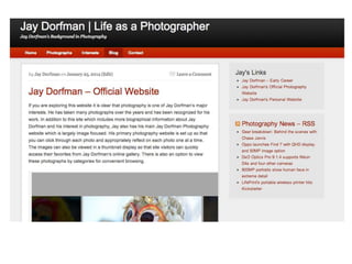 Jay Dorfman - Life of a Photographer - Website Preview - JayDorfmanPhotography.net