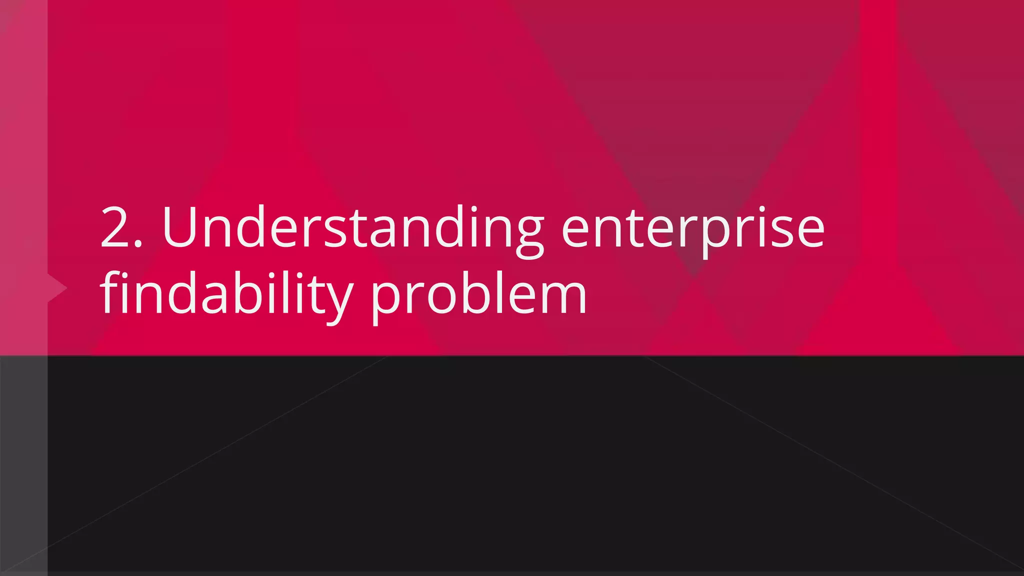 2. Understanding enterprise
findability problem
 