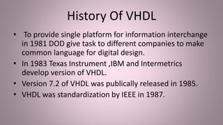 VHDL summer training (ppt) | PPT