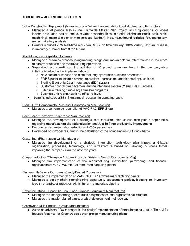 manufacturer resume example