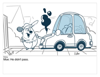 Dialog
Moe: He didn't pass.
 