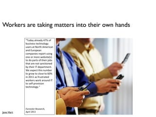 Workers are taking matters into their own hands




Jane Hart
 