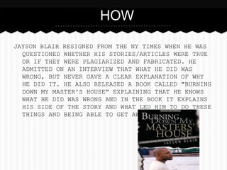 Plagiarism Case: Jayson Blair | PPT
