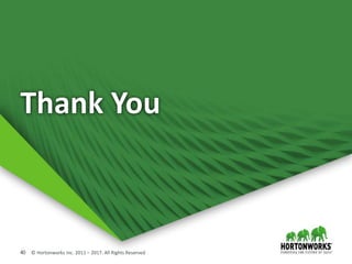 40 © Hortonworks Inc. 2011 – 2017. All Rights Reserved
Thank You
 