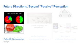 Confidential & Proprietary
Embedded & Interactive
Robotics &
Intelligent Environments
“Greek sculpture of two
men wrestling?”
Active Perception:
attention, info gathering
Future Directions: Beyond “Passive” Perception
 