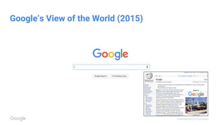 Confidential & Proprietary
Google’s View of the World (2015)
 