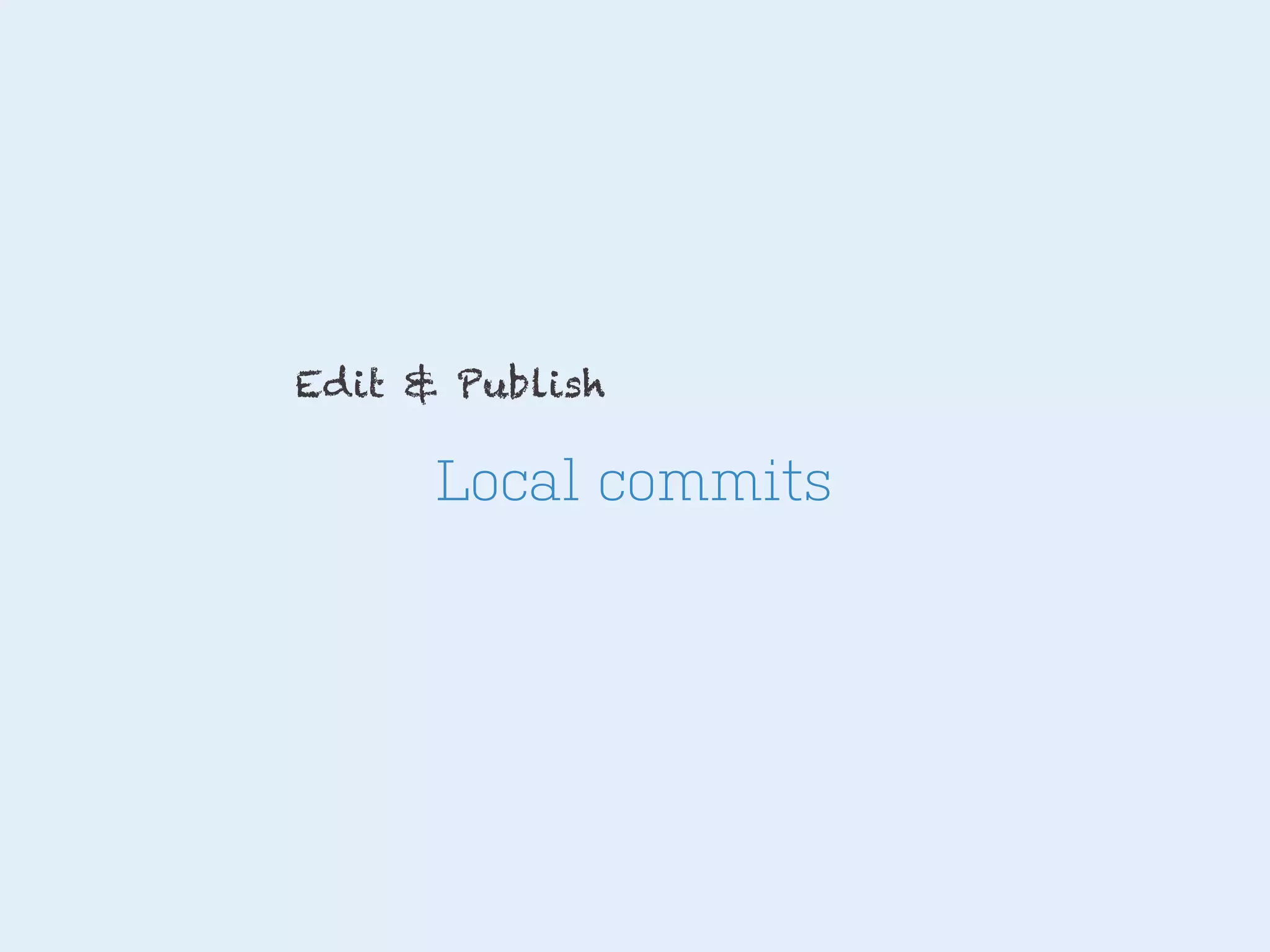 Edit & Publish

Local commits

 
