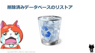 削除済みデータベースのリストア
Copyright© 2015, JAZUG All Rights Reserved.
13
 