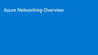 Azure Networking Overview
 