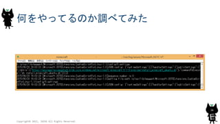 何をやってるのか調べてみた
Copyright© 2015, JAZUG All Rights Reserved.
34
 