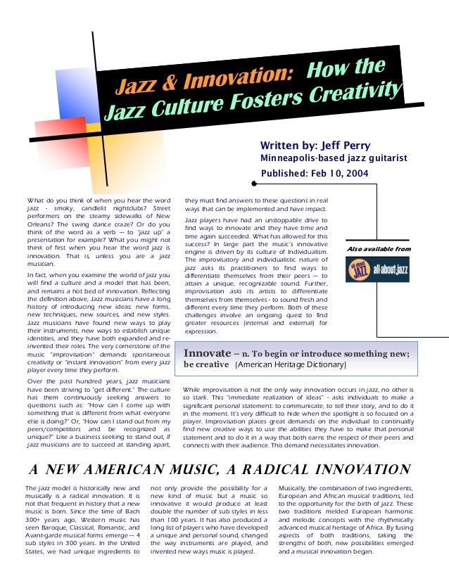 Jazz And Innovation
