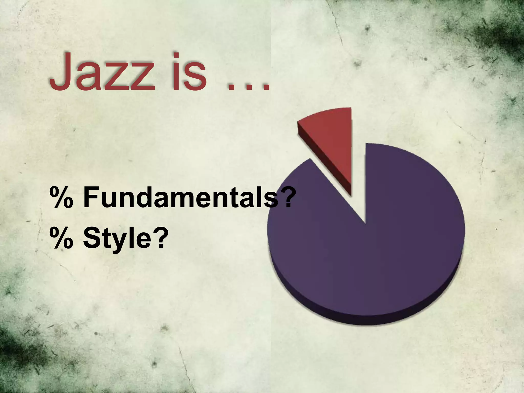Jazz is …
% Fundamentals?
% Style?

 