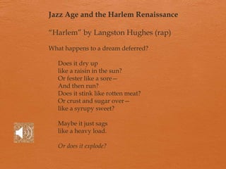 langston hughes jazz poetry