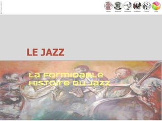 Genres Musiciens EnsemblesInstruments Quizz
@nikkojazz
Théorie
Presentation titleLE JAZZ
La formidable
histoire du jazz
 