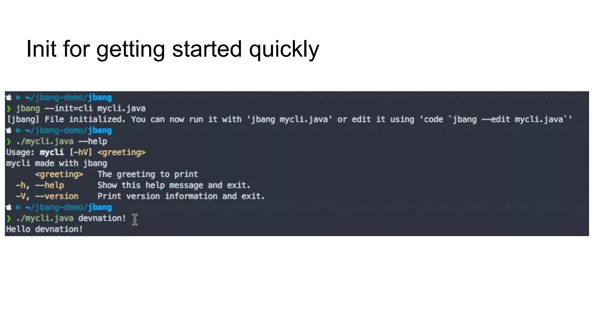 Init for getting started quickly 