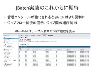 jBatchgװΤ줫ڴ
GlassFish4ϥƩ`֥ʽǥĚsʾ
? 󥽩`뤬 jBatch Ϥ
? ֥ե`״r·ʾg
 