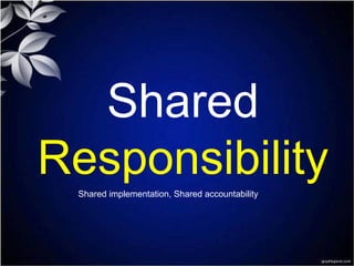 Shared
ResponsibilityShared implementation, Shared accountability
 