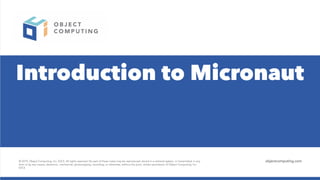 Introduction to Micronaut
 