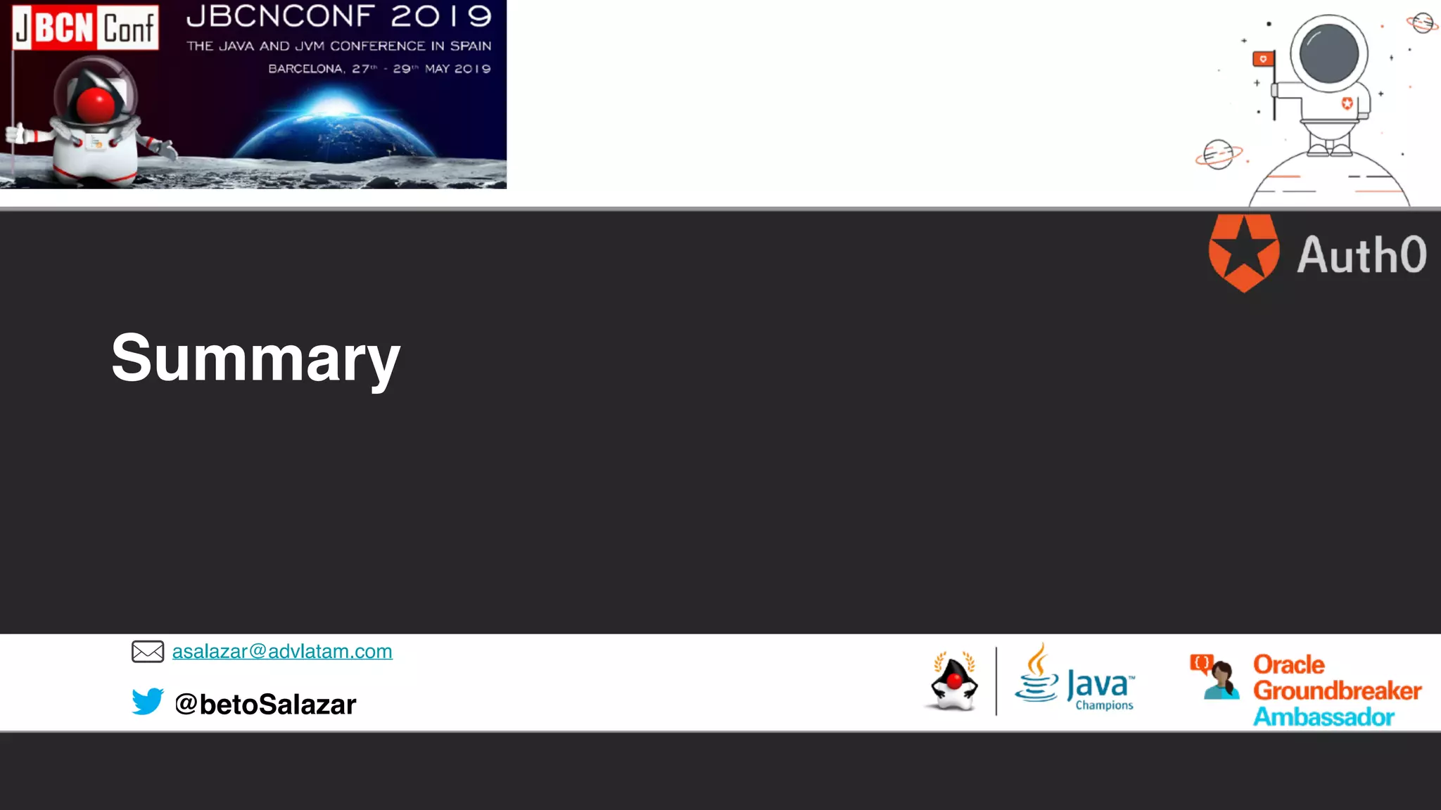 asalazar@advlatam.com
@betoSalazar
Summary
 