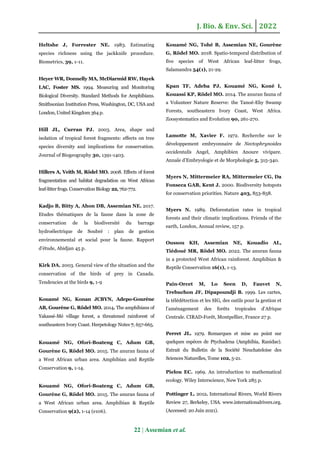 The amphibian’s fauna of a West African forest relict near a