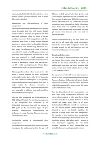 Rapid biosynthesis of highly stabilized nano silver by Andrographis ...