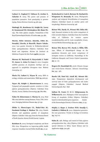 Li Born Vector Genetic population structure of West Nile Virus vector Mosquitoes | PDF