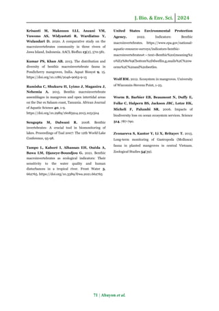 Diversity of macrobenthic invertebrates in the mangrove ecosystem of ...