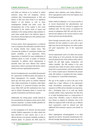 Optimization of direct shoot induction using cytokinin and auxin young ...