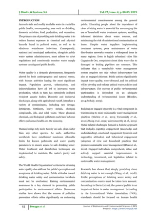 Assessing public awareness and knowledge of drinking water safety in ...
