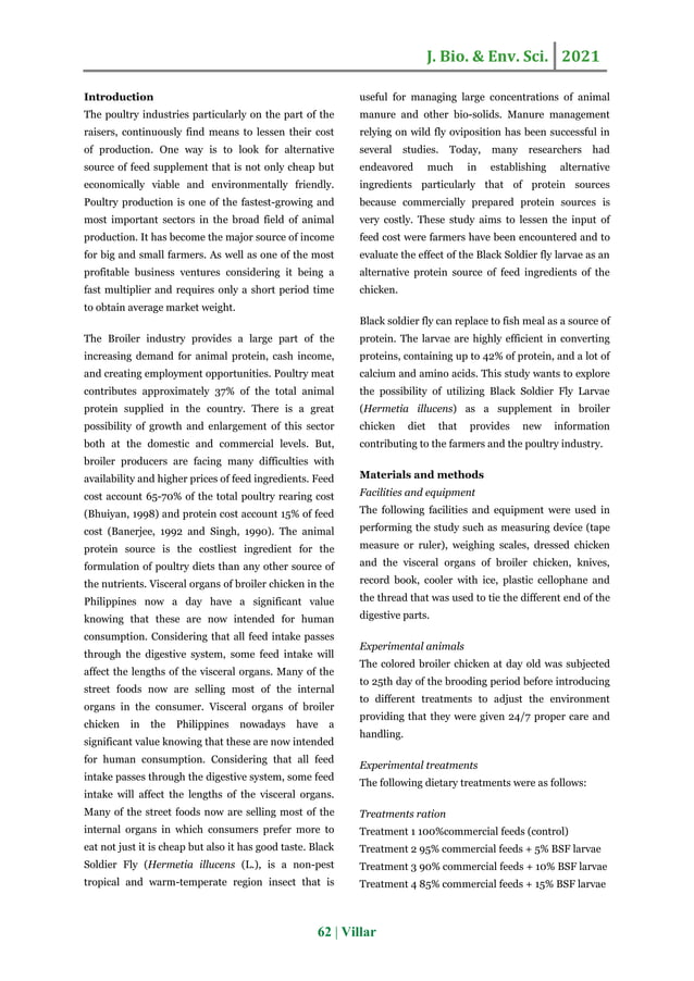 Visceral organ of colored broiler chicken (Gallus domesticus) fed with ...