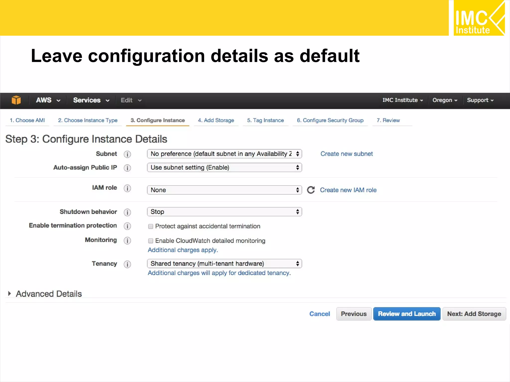 16
Leave configuration details as default
 
